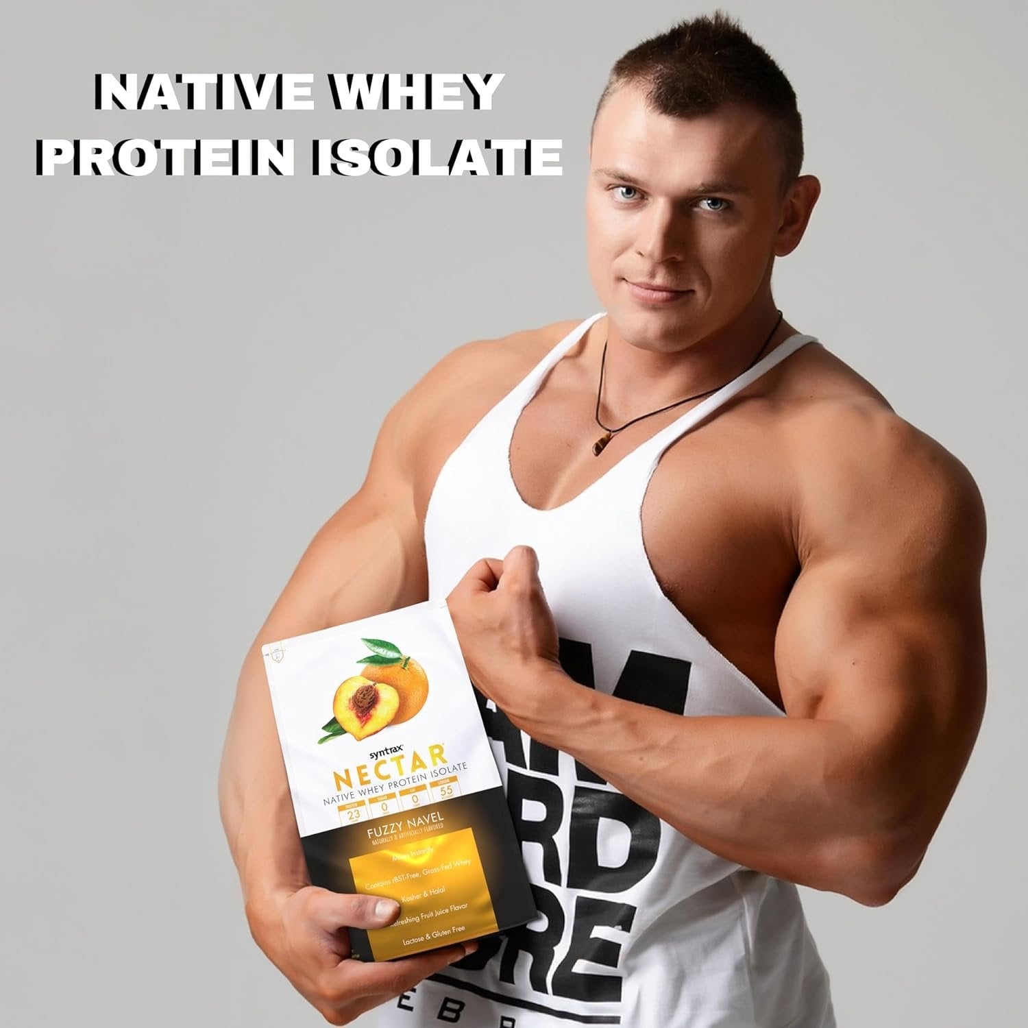 Syntrax Nectar Native Whey Protein Isolate (2lb Bag) - Muscle Support - with Multi-Purpose Keychain