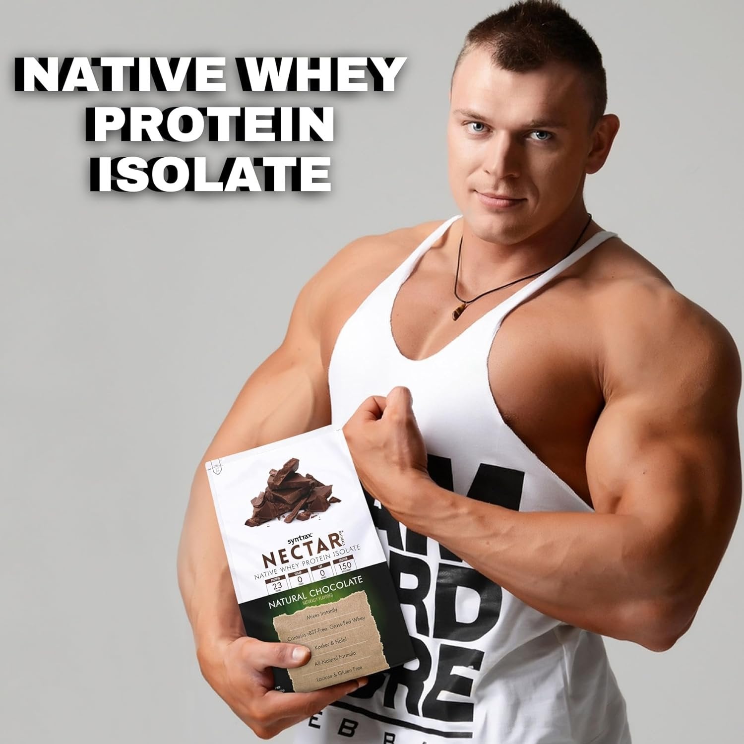 Syntrax Nectar Native Whey Protein Isolate (2lb Bag) - Muscle Support - with Multi-Purpose Keychain