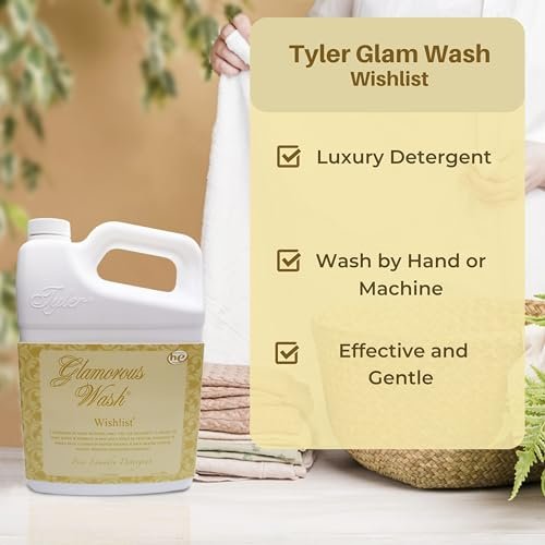 Tyler Glamorous Wash Wishlist Scent Fine Laundry Liquid Detergent - Hand and Machine Washable - 1.89L (64 Fl Oz) -Pack of 1 with Multi-Purpose Key Chain