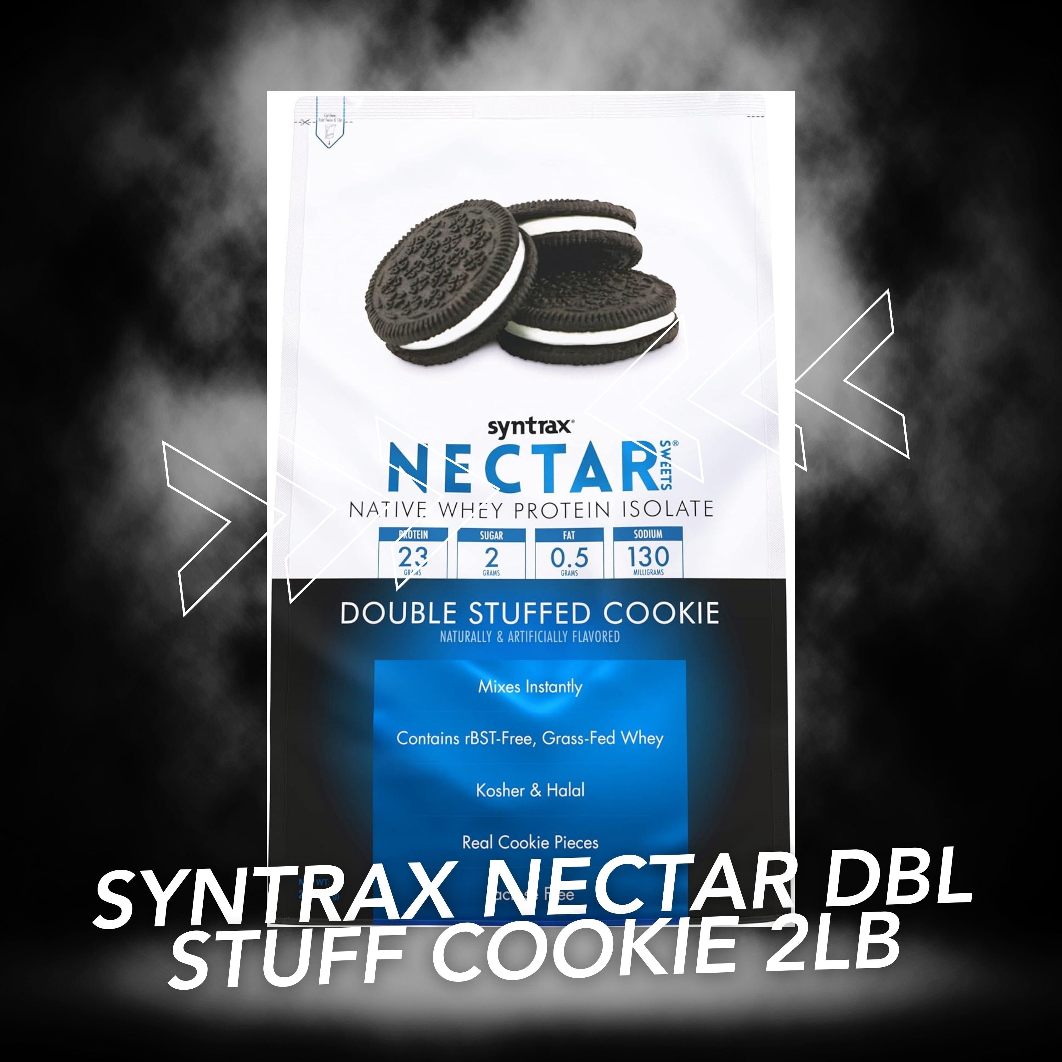 Double Stuffed Cookie Syntrax Nectar Native Whey Protein Isolate (2lb Bag) Natural Vanilla - Muscle Support - with Multi-Purpose Keychain