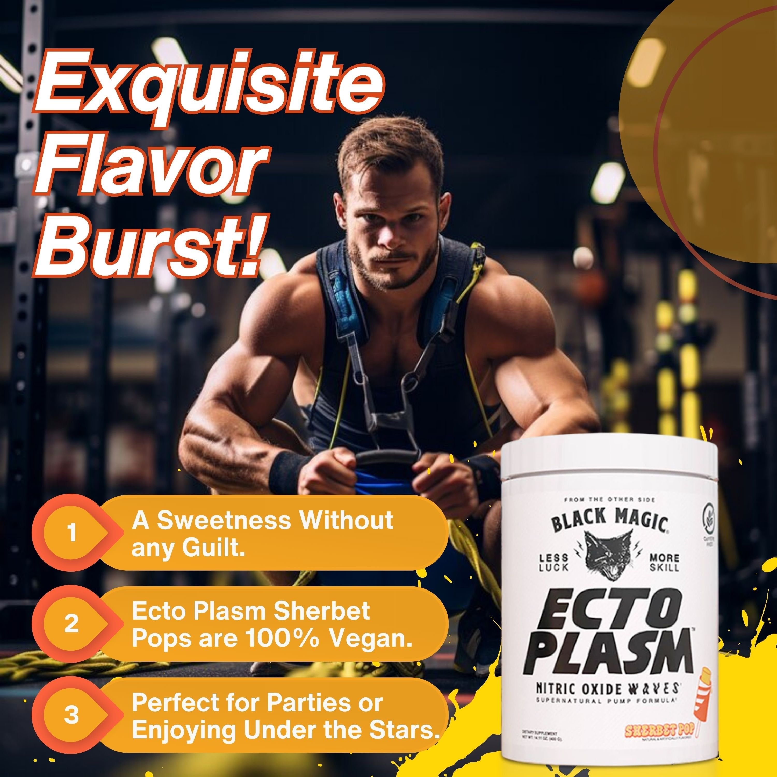 Black Magic Supply Ecto Plasm Nitric Oxide Waves - Non-Stim Pump Pre-Workout - Sherbet Pop, 400g