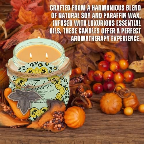 Tyler Candle Company Mulled Cider Candles - Luxuriously Fall Scented Candle with Essential Oils - 11 oz Extra Large Candle & Multi-Purpose Key Chain