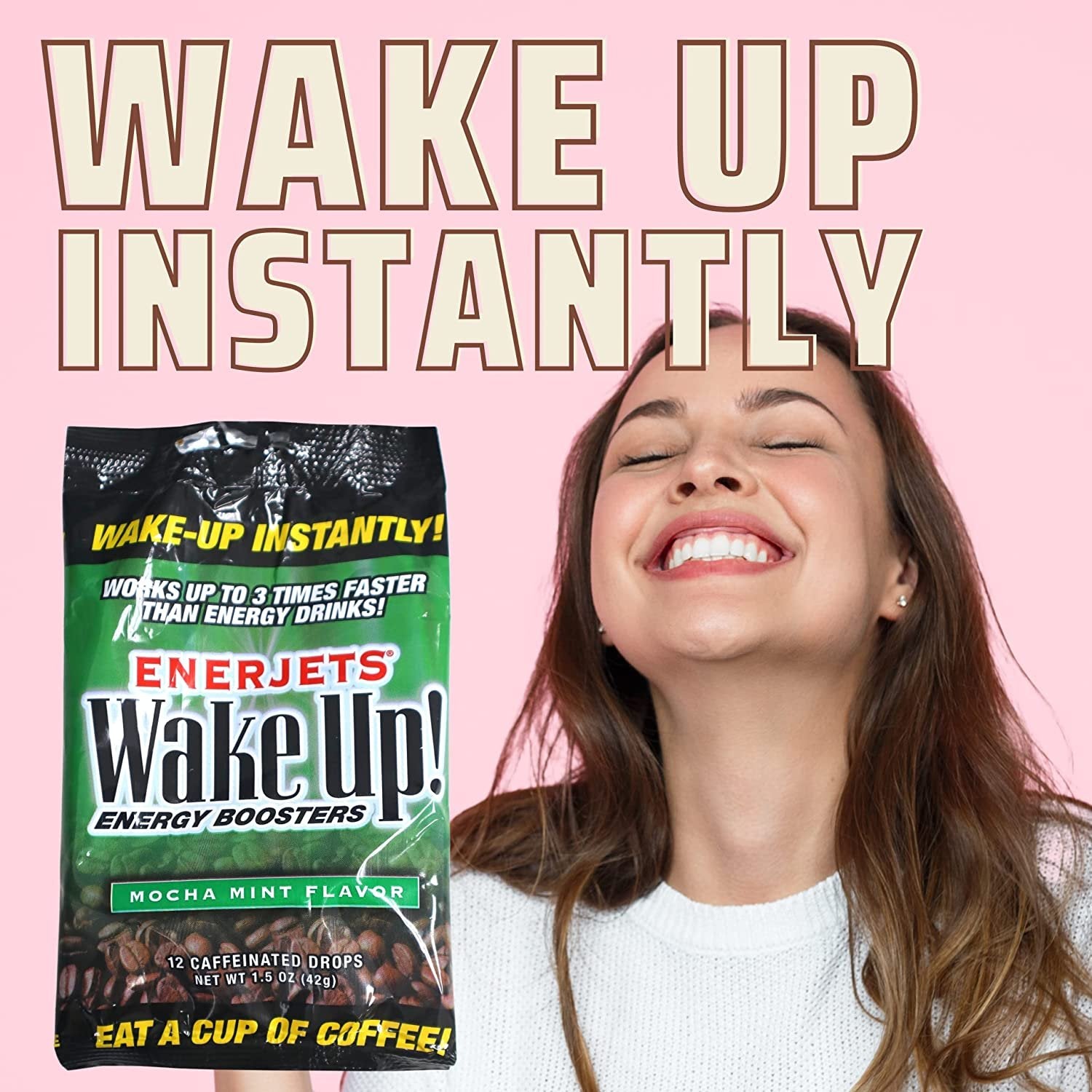 Enerjets Wake Up Energy Booster Caffeinated Drops - Instant Coffee Ene