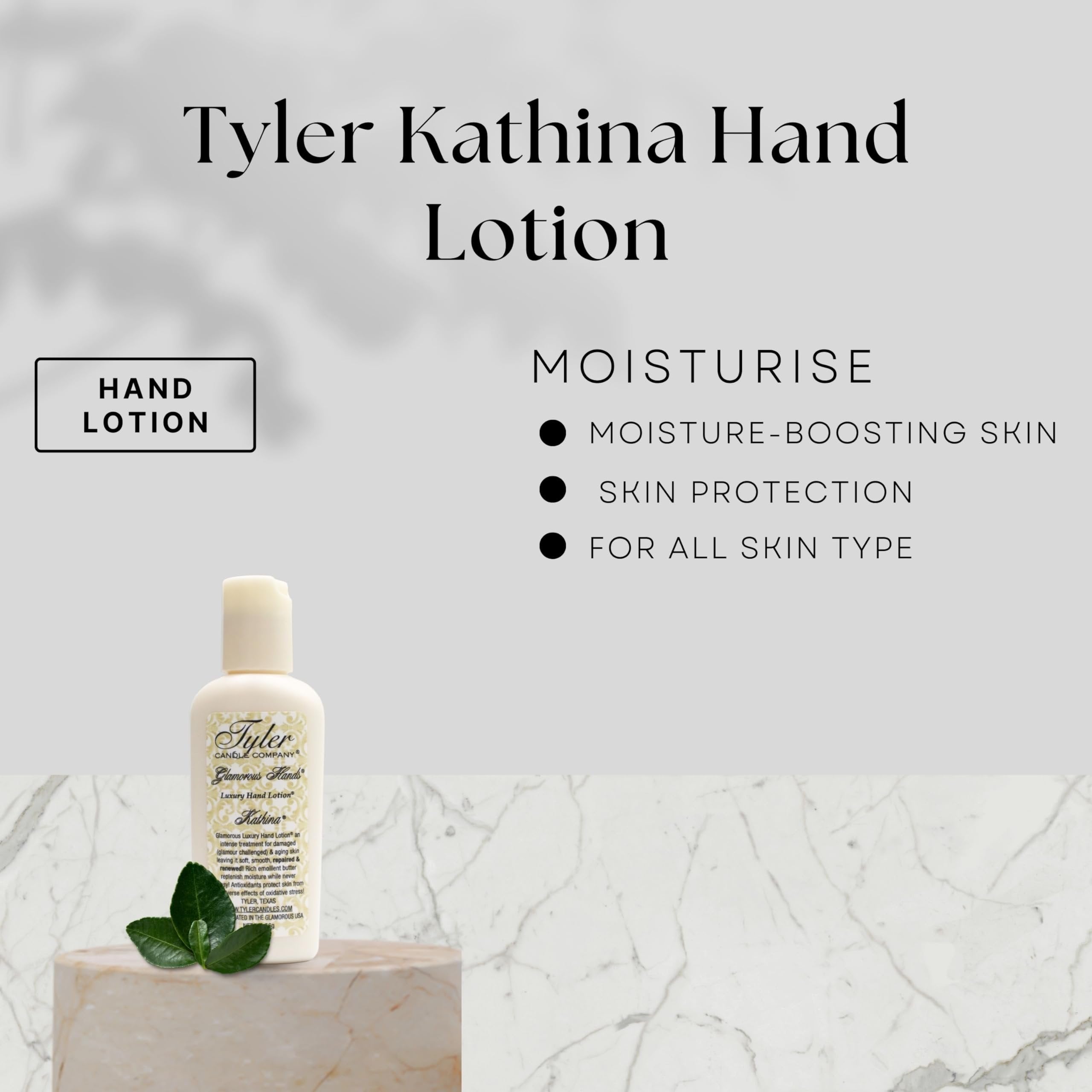 Tyler Kathina Hand Lotion - Scented & Small Hand Cream For Dry Hands w/Moisture-Boosting Skin- 2 Oz Travel Size Luxury Hand Moisturizer & Multi-Purpose Key Chain