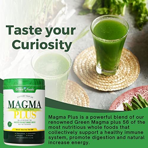 Green Foods Corp. Magma Plus Nature's Energy Drink - Supports the Digestive, Nervous, Immune and Muscle System - 10.6 oz - with Key Chain