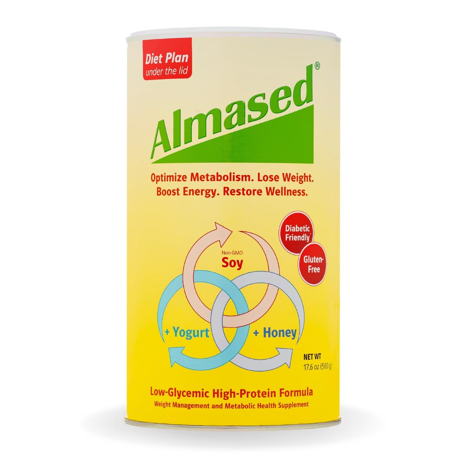 Almased Meal Replacement Shake - Low-Glycemic High Plant Base Protein Powder- Nutritional Weight Health Support Supplement