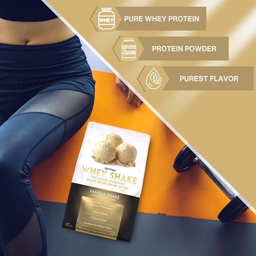 Syntrax Whey Shake The Gold Standard, 5lbs - Vanilla Shake - Muscle Support - Pack of 1 with Keychain