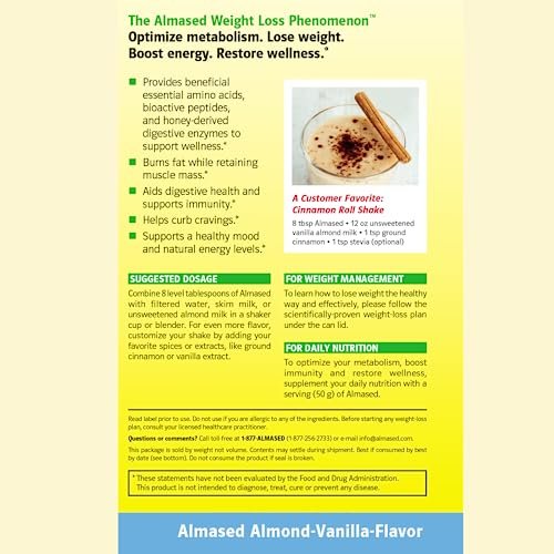 Almased Meal Replacement Shake - Low-Glycemic High Plant Base Protein Powder- Nutritional Weight Health Support Supplement