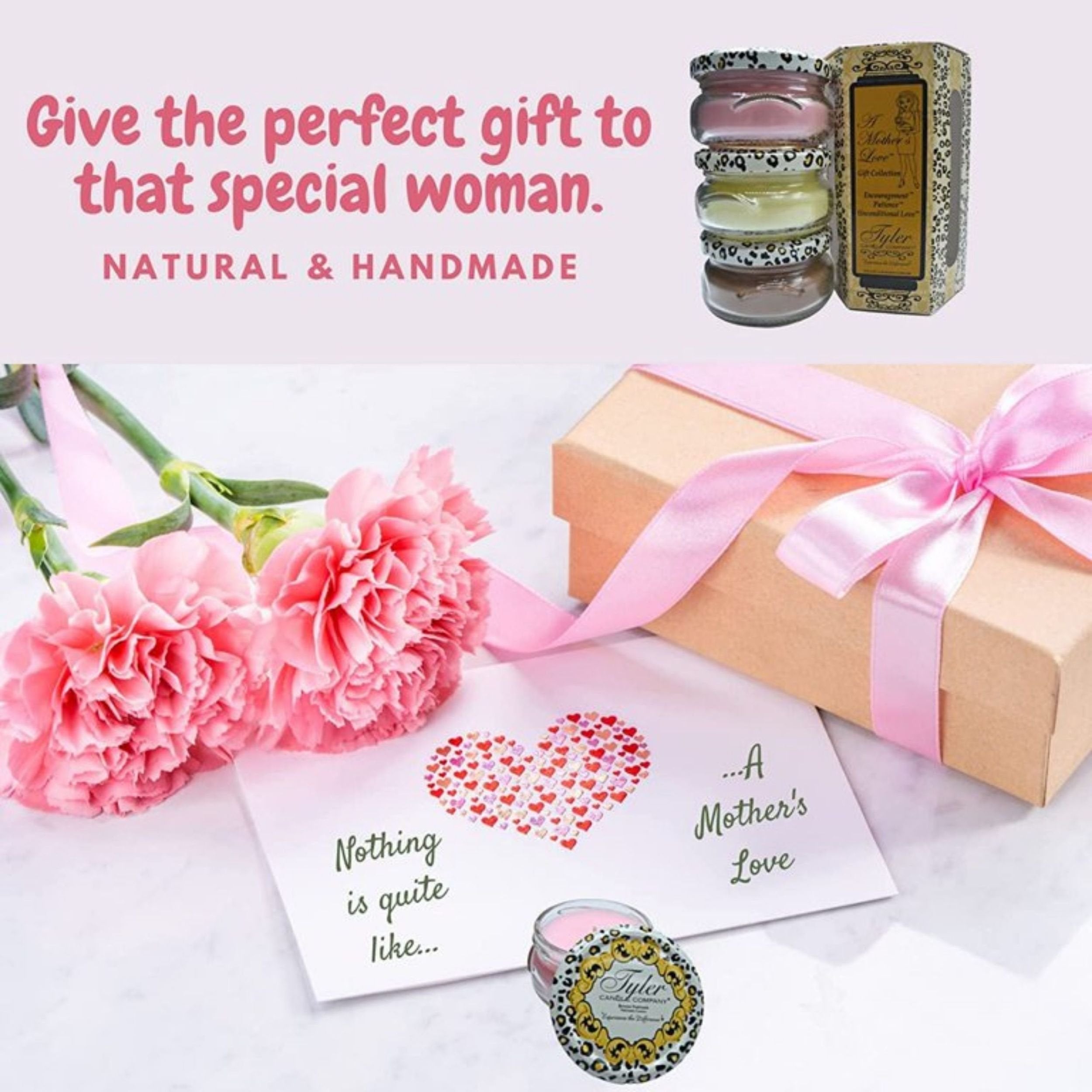 Tyler Candle Company, A Mother's Love Collection, Scented Candles Gifts for Women, 3 Luxurious Candles with Essential Oils, 3.4 oz Each with Bonus Multi-Purpose Worldwide Nutrition Key Chain