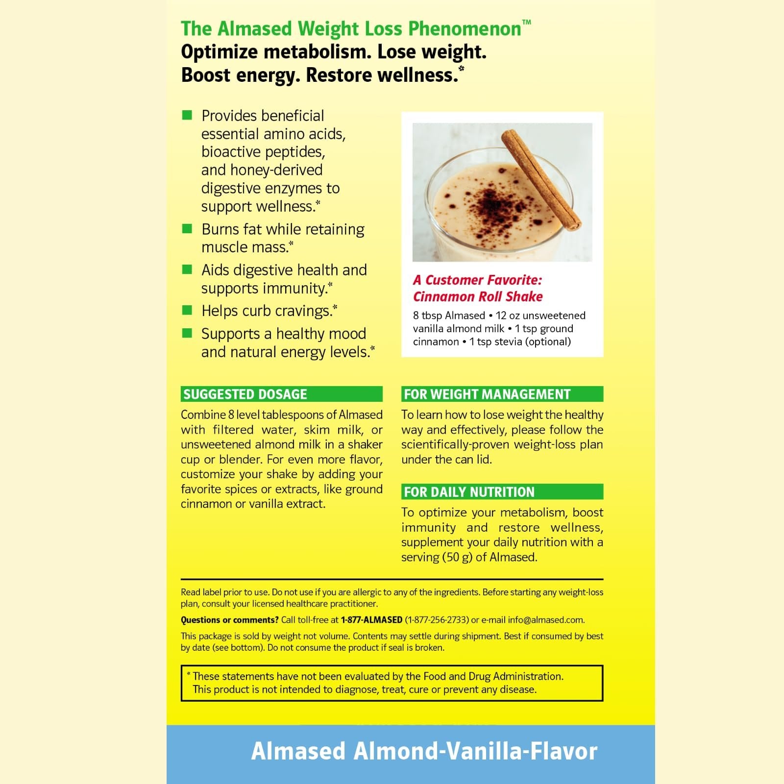 Almased Meal Replacement Shake - Low-Glycemic High Plant Base Protein Powder- Nutritional Weight Health Support Supplement