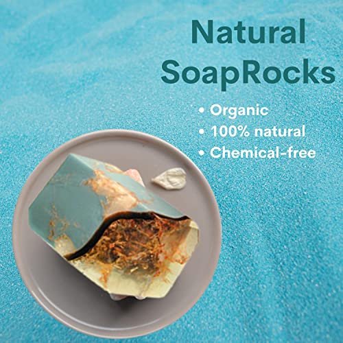 TS Pink Turquoise SoapRocks - Bar Soap for Bath, Body, Face & Hand soap -  Bathroom Decor & Bubble Bath Home Essentials - Bathroom Soap Gifts for  Women