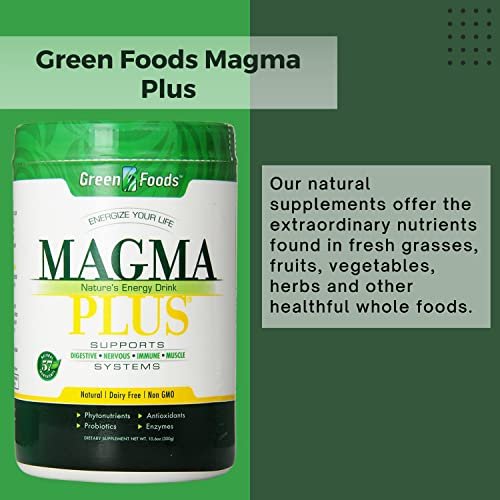 Green Foods Corp. Magma Plus Nature's Energy Drink - Supports the Digestive, Nervous, Immune and Muscle System - 10.6 oz - with Key Chain