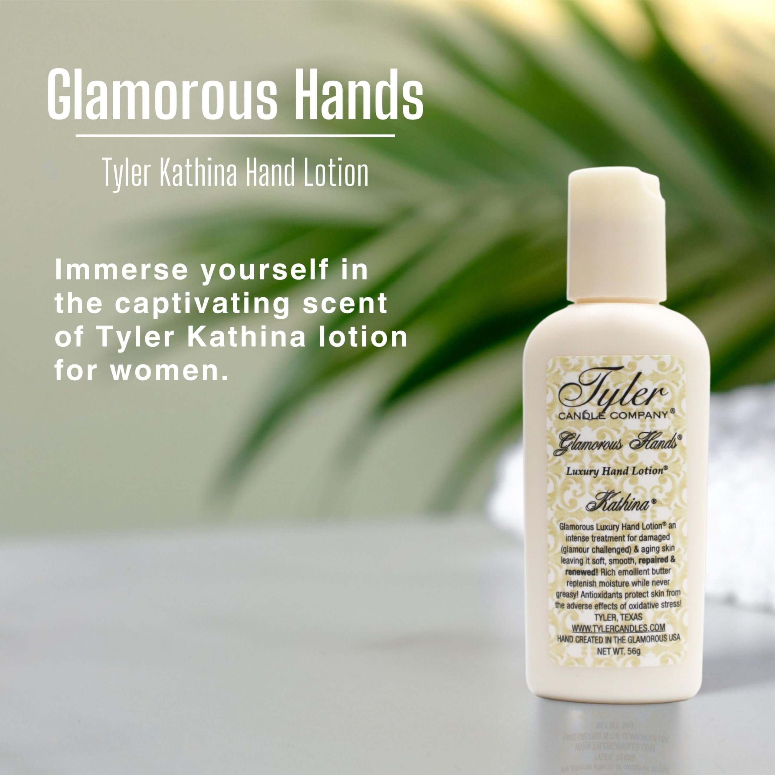 Tyler Kathina Hand Lotion - Scented & Small Hand Cream For Dry Hands w/Moisture-Boosting Skin- 2 Oz Travel Size Luxury Hand Moisturizer & Multi-Purpose Key Chain